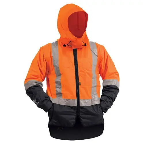 JACKET STAMINA DAY/NIGHT ZIP OFF SLEEVES ORANGE/NAVY or YELLOW/NAVY - Premium Hi Vis Jacket from - Just $121.95! Shop now at Faster Workwear and Design