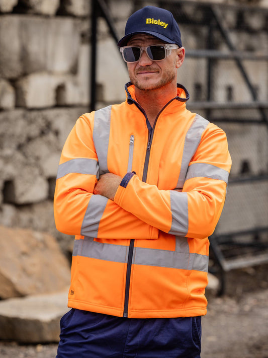 X Taped Hi Vis Soft Shell Jacket X Taped Hi Vis Soft Shell Jacket Bisley Workwear Faster Workwear and Design