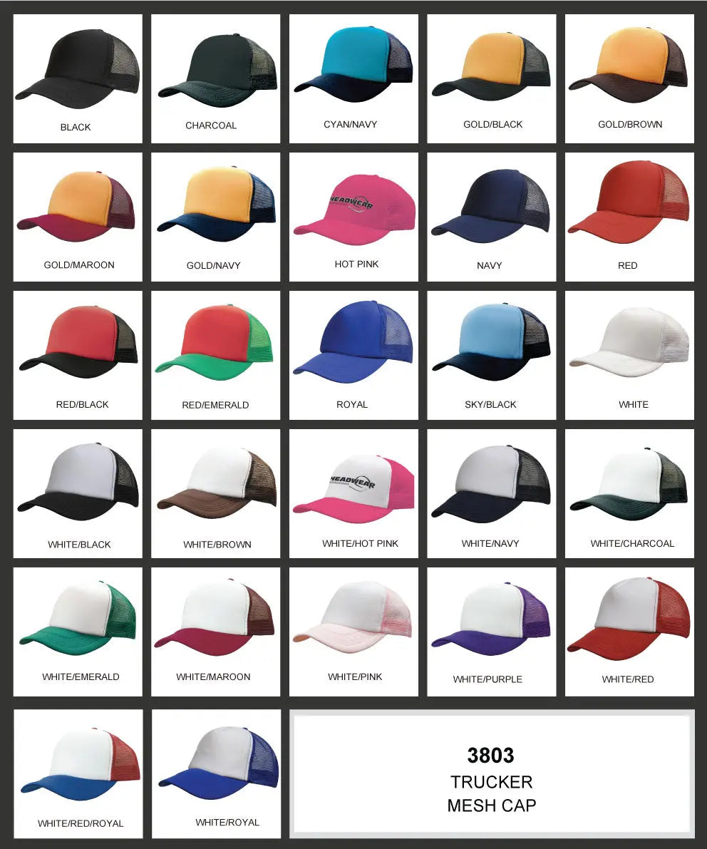 Truckers Mesh Cap 3803 - Premium Cap from - Just $11.95! Shop now at Faster Workwear and Design